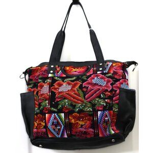 Guatemalan Convertible Bag | 100% Full-Grain Leather Vintage Huipil | Unique Bac